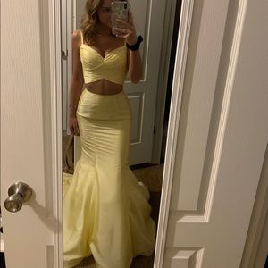 Yellow Sherri Hill 2 piece Prom dress